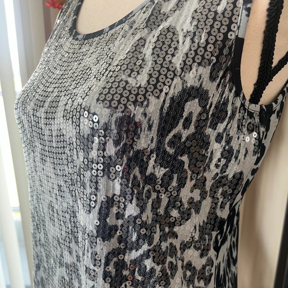 Joan Rivers Animal Print Tank With Clear Sequins - image 2